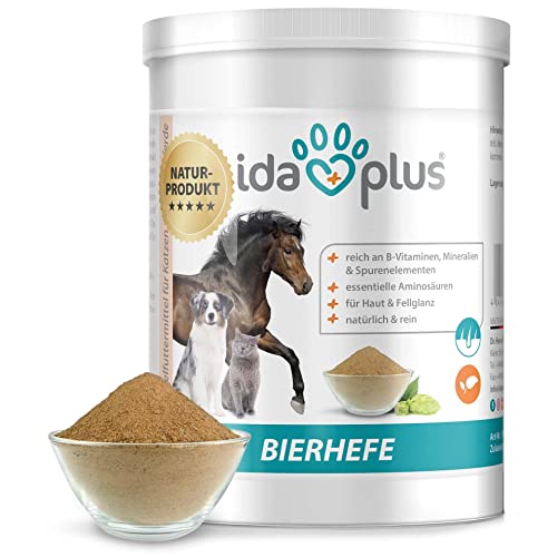 Ida Plus – Levadura de Cerveza Pura en Polvo – 500 kg - Producto 100% Natural para Perros, Gatos y Caballos – complemento alimenticio para un Pelaje Brillante y una Piel Fuerte – Rico en vitaminas B