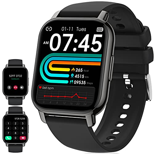 IDEALROYAL P66 Reloj Inteligente Hombre Mujer con Llamadas y Asistente Voz, 1.85" Smartwatch Deportivo con Pulsómetro Monitor de Sueño 24 Modos Deporte, IP68 Impermeable Smart Watch para iOS Android