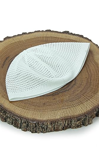 ihvan online Corán con traducción, sombreros Kufi, tamaño estándar Taqiya, gorra de calavera, blanco 1, talla única