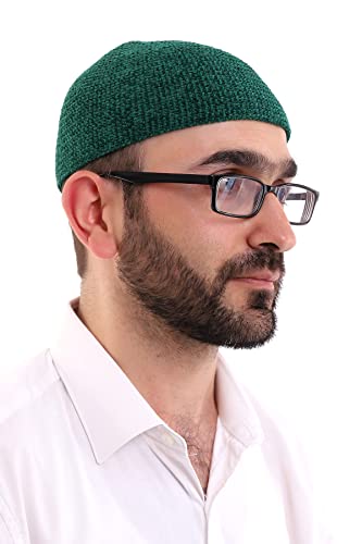 ihvan online Sombreros Kufi musulmanes turcos de invierno para hombres, Taqiya, Takke, Peci, Sombreros islámicos, regalos islámicos, tamaño estándar, verde, Talla única