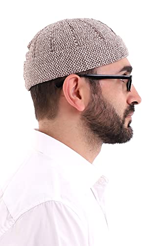 ihvan online Sombreros turcos musulmanes de terciopelo para hombres, Taqiya, Takke, Peci, gorras islámicas, regalos islámicos, marrón, Talla única
