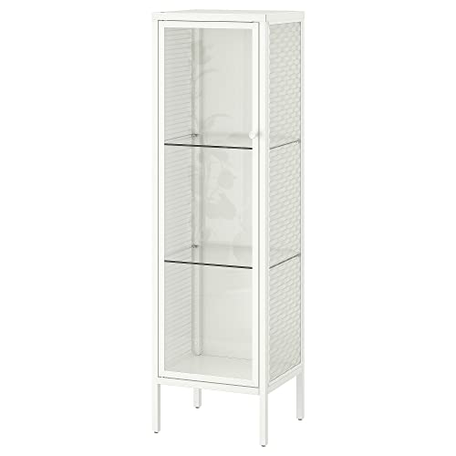 Ikea BAGGEBO - Armario con puertas de cristal, 34 x 30 x 116 cm, metal/blanco