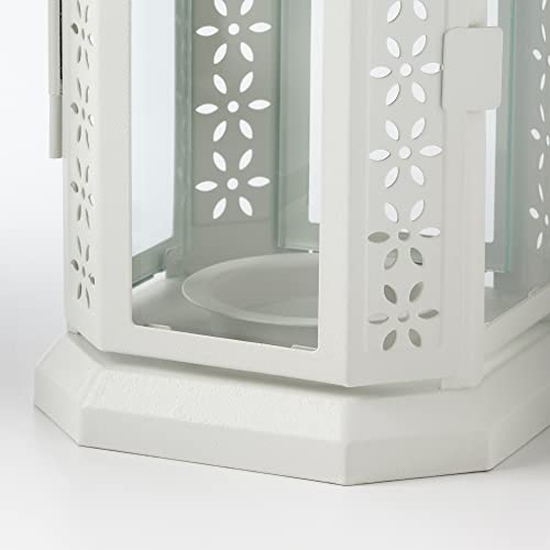 IKEA ENRUM - Farol para velas de té, interior y exterior, 22 cm, color blanco