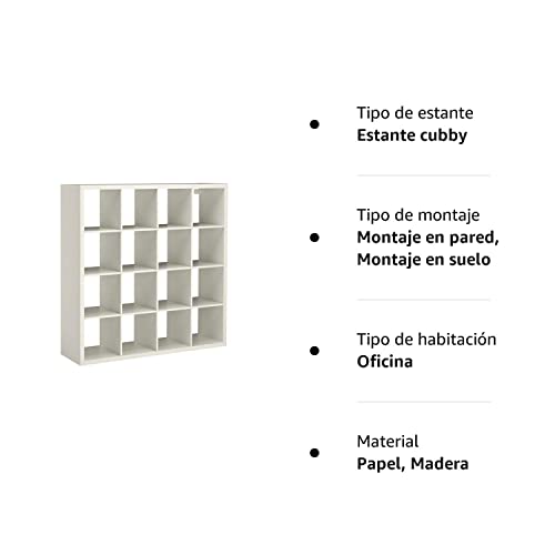 Ikea Expedit Kallax - Estantería de almacenamiento, color blanco, mueble con 16 unidades en forma cuadrada