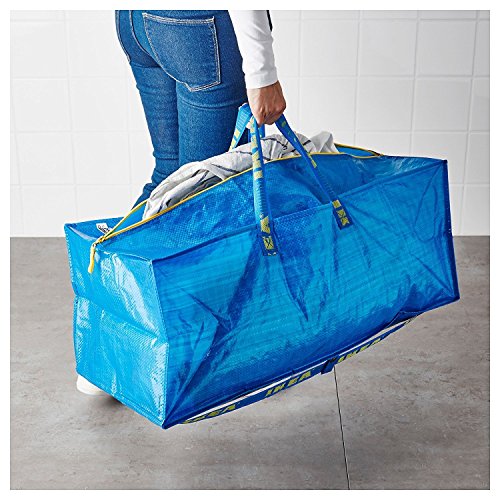 Ikea Frakta Storage Bag,Extra Large Blue (2 Pack)