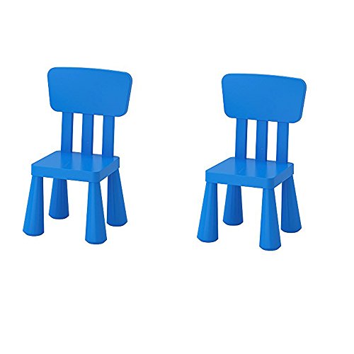 Ikea Mammut - Silla infantil para interiores y exteriores, color azul, paquete de 2