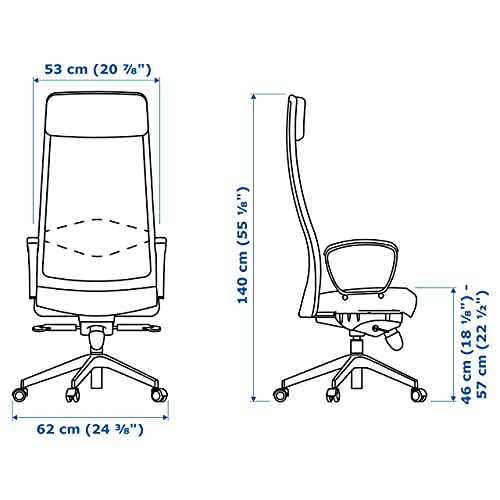 IKEA MARKUS Silla de oficina, ajusta la altura y el ángulo de esta silla para que tu día de trabajo se sienta cómodo [Vissle gris oscuro]