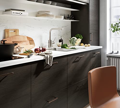 Ikea METOD - Mueble de esquina con carrusel, 68x80 cm, efecto Askersund blanco/ceniza marrón oscuro