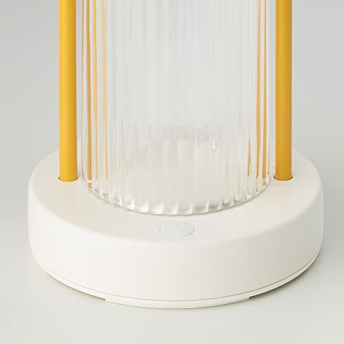 IKEA SOMMARLåNKE - Lámpara de mesa LED decorativa, 33 cm, vidrio amarillo/funciona con pilas para exteriores