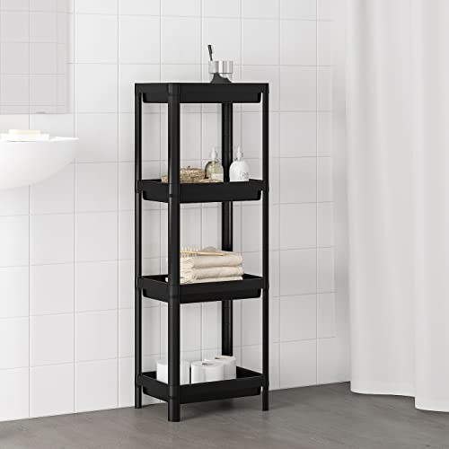Ikea Vesken - Estantería para baño (36 x 23 x 100 cm), color negro