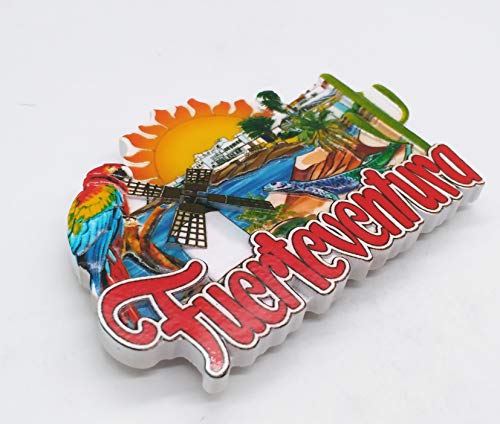 Imán de nevera 3D de la isla de Fuerteventura España regalo de recuerdo turístico decoración de cocina etiqueta magnética España nevera imán colección