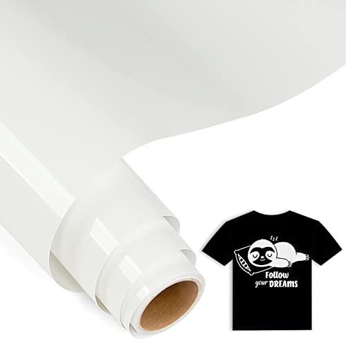 IModeur 5 Ft vinilo textil blanco - 30,5 x 153 cm vinilo blanco para Cricut Maker, Silhouette Cameo, vinilo textil termoadhesivo para ropa, gorras, pantalones, otros tejidos