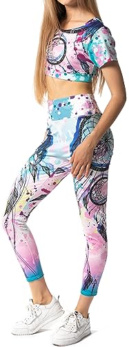 In One Clothing Conjunto de yoga y gimnasio – Top y leggings en moderno diseño deportivo, Blanco, XXL
