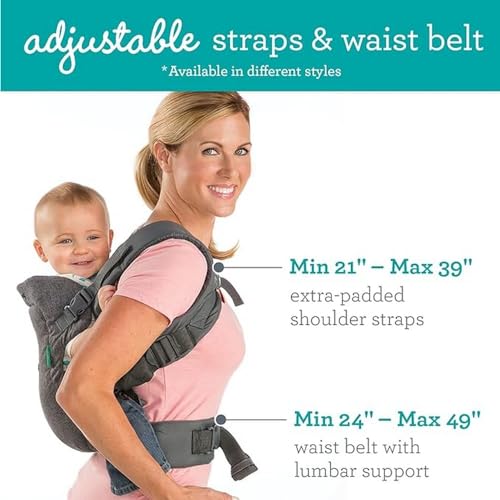 Infantino Flip Advanced 4-in-1 Carrier unisex with Bib - Ergonomic, Convertible, Face-in and Face-out Front and Back Carry for Newborns and Older Babies, 8-32 lbs / 3.6-14.5 kg