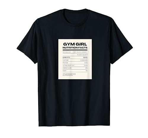 Información nutricional de Gym Girl, Funny Gym Girl Pump Cover, Camiseta