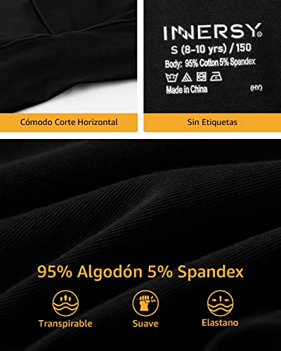INNERSY Pantalones Cortos Niña Negros Shorts Algodon Antirozaduras Culotte Ciclismo Deporte 3 Pack (12-14 años, Negro)