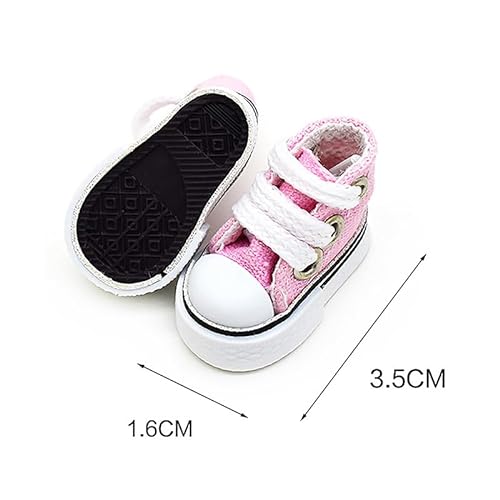 Innovador y práctico 3,5 cm muñeca mini zapatos para muñeca rusa 1/6 zapatillas de deporte zapatos botas dedo danza juguete lona zapatos