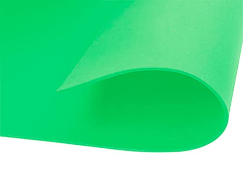 INNSPIRO Goma EVA verde fluor láminas adhesivas 20x30cm.x2mm. 5u. Material muy utilizado para manualidades y decoración