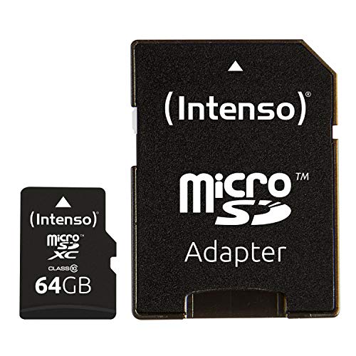 Intenso 3413490 - Adaptador para tarjeta Micro SDXC 64 GB (class 10 incl, 25 MB/s) color negro