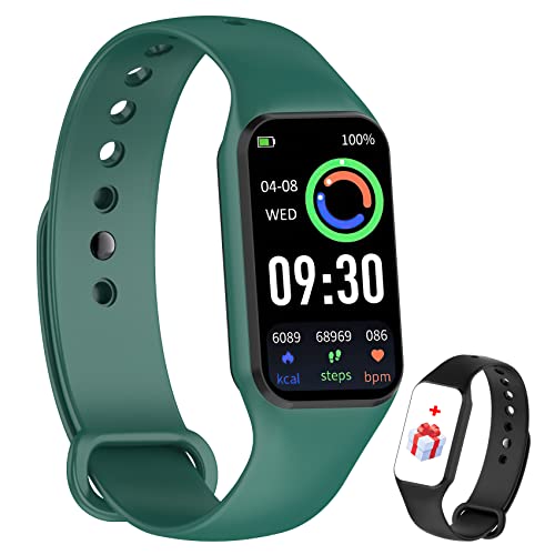IOWODO Smartwatch,Reloj Inteligente Hombre Mujer con Oxímetro(SpO2) Pulsómetro Sueño Podómetro,Pulsera Actividad con Notificación de Mensajes,Impermeable 5ATM para Android iOS(2 Correas)