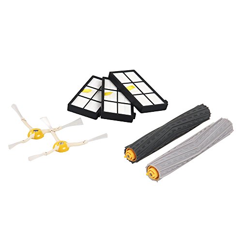 iRobot Kit de recambios Roomba Series 800 y 900 - Piezas auténticas iRobot - 3 filtros de Alta eficiencia, 2 cepillos Laterales giratorios y 1 Juego de cepillos de Goma para Superficies múltiples