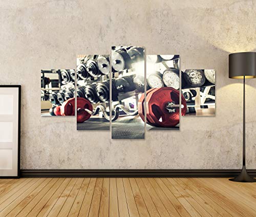 islandburner Cuadro en lienzo Peso en el gimnasio Foto horizontal de cerca Cuadros Modernos Decoracion Impresión Salon