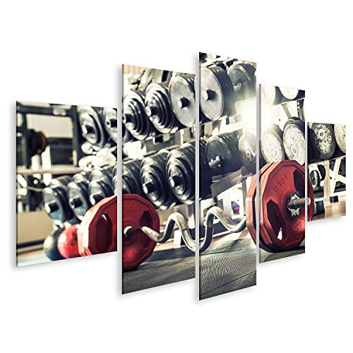 islandburner Cuadro en lienzo Peso en el gimnasio Foto horizontal de cerca Cuadros Modernos Decoracion Impresión Salon