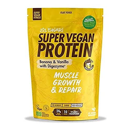ISWARI Super Vegan Protein platano-Vainilla 350gr, Estándar, Único