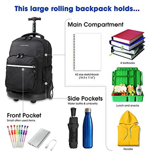 J World New York Sunrise Rolling Backpack Mochila tipo casual 18 centimeters 34.5 Multicolor (Black)