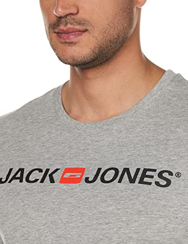 Jack & Jones Jjecorp Logo tee SS Crew Neck Noos T-Shirt, Light Grey Melange, M para Hombre