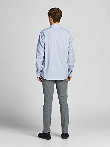 JACK & JONES Jjeoxford Camiseta L/S S21 Noos Camisa, Cashmere Blue/Fit: Slim fit, L para Hombre