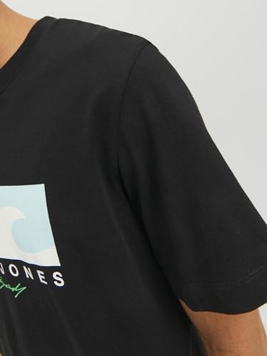 JACK & JONES Jortulum Logo tee SS Crew Neck Ln Camiseta, Negro, M para Hombre