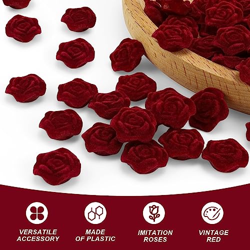 JANDH Rosa Artificial, 50 Piezas Mini Flores Artificiales Rosas Flocado, Cabezas de Flor Decorativas, Rosas Artificiales para Manualidades, Aretes Kits de Bricolaje, Ropa Artesanía