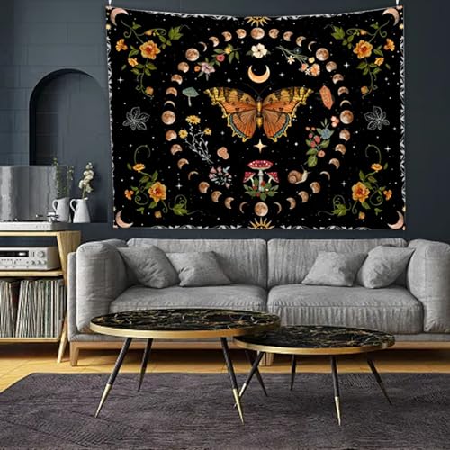 JANDH Tapiz Decorativo Pared, Tapiz de Mariposas, 150 x 100 cm Tapiz Pared, Tapices para Decoración de Dormitorio, Decoración de Pared, Arte de Pared, Manteles