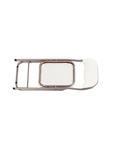JARDIN202 - Silla Plegable Metálica Acolchada 45 x 44 x 80 cm – Silla Abatible con cubierta | Estructura: Plata (Blanco)