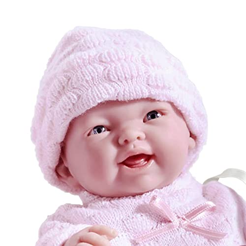 JC TOYS- Muñeca Mini La Newborn Mide 24 cm, es de Vinilo Suave, Tiene Ropa de Punto y Chupete, Rosa, diseñado en España por Berenguer, 2 años