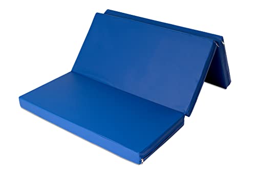 Jeflex - Colchoneta plegable Gimnasia azul 210 x 100 x 8 cm fabricada en Alemania/Esterilla de gimnasia/Colchoneta multifuncional y yoga/Esterilla de juego para habitación de los niños
