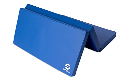 Jeflex - Colchoneta plegable Gimnasia azul 210 x 100 x 8 cm fabricada en Alemania/Esterilla de gimnasia/Colchoneta multifuncional y yoga/Esterilla de juego para habitación de los niños
