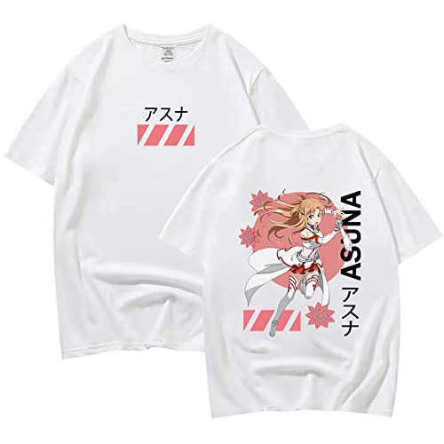 jiminhope Unisex Anime Sword Art Online Camiseta Anime Impreso Cosplay Manga Corta Kirigaya Asuna Shino Verano Camiseta de Manga Corta