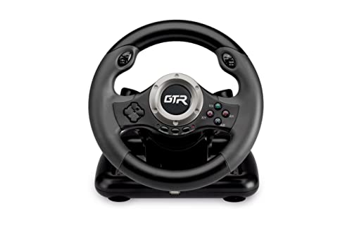 JINSHU GTR RACING WHEEL - INDECA Volante de Carreras con Pedales (compatible con Playstation 4, Playstation 3, Switch y PC)