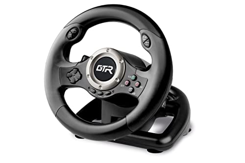 JINSHU GTR RACING WHEEL - INDECA Volante de Carreras con Pedales (compatible con Playstation 4, Playstation 3, Switch y PC)