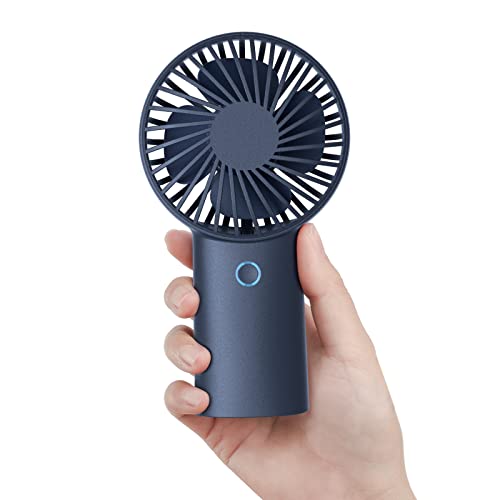 JISULIFE Ventilador de mano, 4000 mAh ventilador portátil, Mini ventilador recargable USB [5-20 horas de tiempo de trabajo] Ventilador personal a batería con 3 velocidades para exterior/oficina-Azul