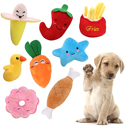 Jodsen 8 Paquetes de Juguetes para Cachorros, Juguetes chirriantes para Perros, Juguetes interactivos,para la dentición de Perros pequeños, Accesorios para Cachorros pequeños y medianos (8 Pack)