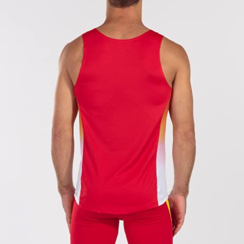 Joma Elite VII Camiseta Running sin Mangas, Hombre, Rojo Blanco Amarillo, XXL