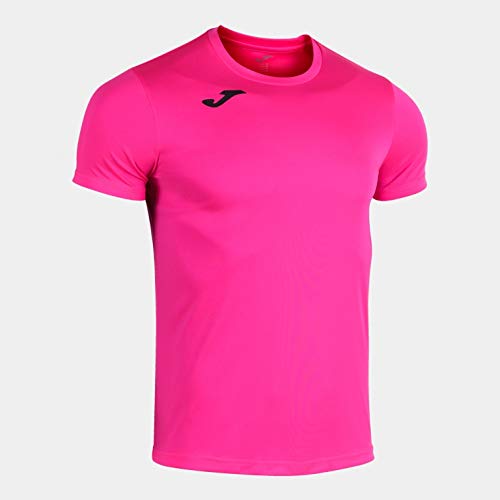 Joma Record II - Camiseta de Running, Hombre, Rosa (Rosa Fluor), L