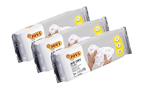 JOVJ5 - Kit Air Dry de 3 unidades - Pasta para modelar, secado al aire sin horno, color Blanco, 3 unidades de 500 Gramos (P85/3)