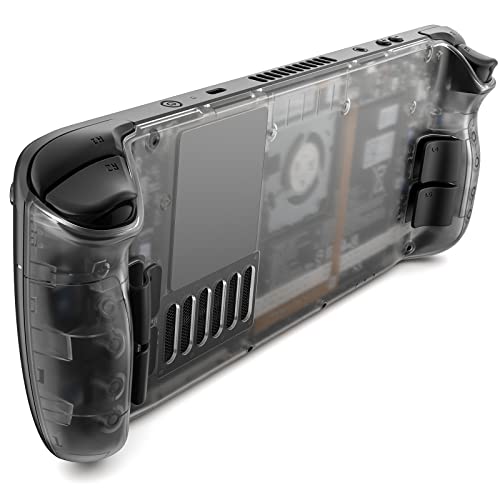 JSAUX Placa Trasera Transparente Compatible con Steam Deck, Juego de Carcasas de Repuesto DIY Clear Edition Compatible con Steam Deck, PC0106 [Blanco Cristal]