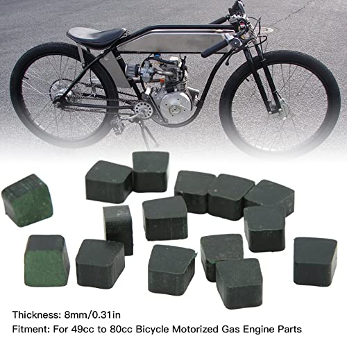 Juego de 15 almohadillas de embrague para bicicleta motorizada, forma cuadrada, color verde, repuesto para bicicleta motorizada de 49 cc y 80 cc