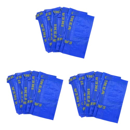 Juego de 15 bolsas grandes Ikea Frakta para la compra o la colada, color azul, polipropileno, azul, 15-Pack