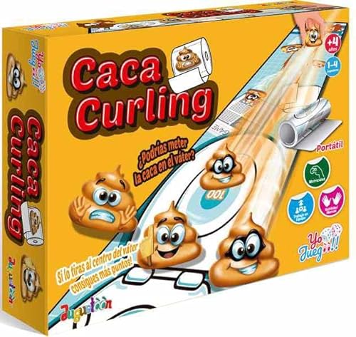 Juego de diversión Caca Curling Yo Juegoo con Pista de Lanzamiento Enrollable